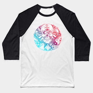 Dual Color Skull Circle of Humanity Baseball T-Shirt